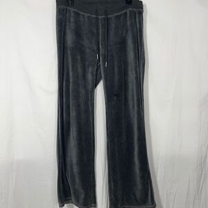 Dress Barn Gray Velour Velvet Track Pants size small